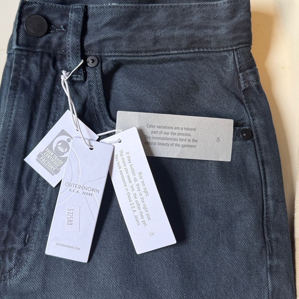 NWT Outerknown 100% Organic Cotton SEA Jeans Dune HighRise Slim Denim Women's 25 - Picture 2 of 14